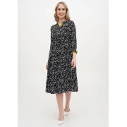 Чорна кежуал сукня кльош Juliet deluxe з квітковим принтом 33487